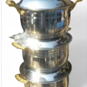 3 Set of Metal Steel Pots