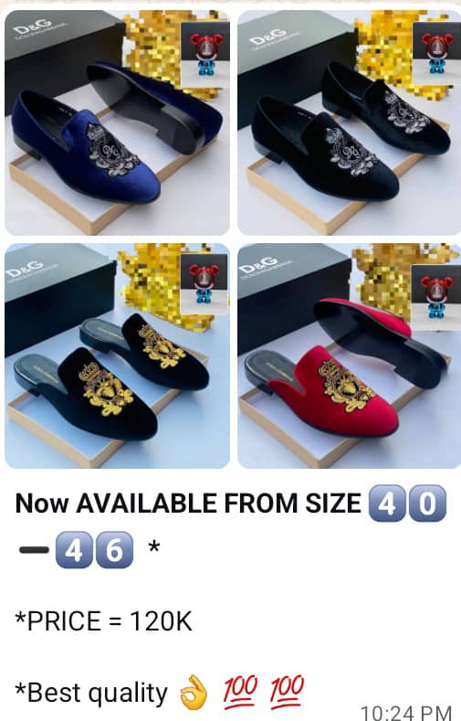 MEN SHOES SIZES 40 - 46 PRICE #120,000 EACH